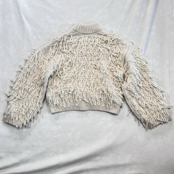 H&M DIVIDED Knit Loop Yarn Sweater Cropped Oversized Light Beige Women’s XS - Picture 7 of 10